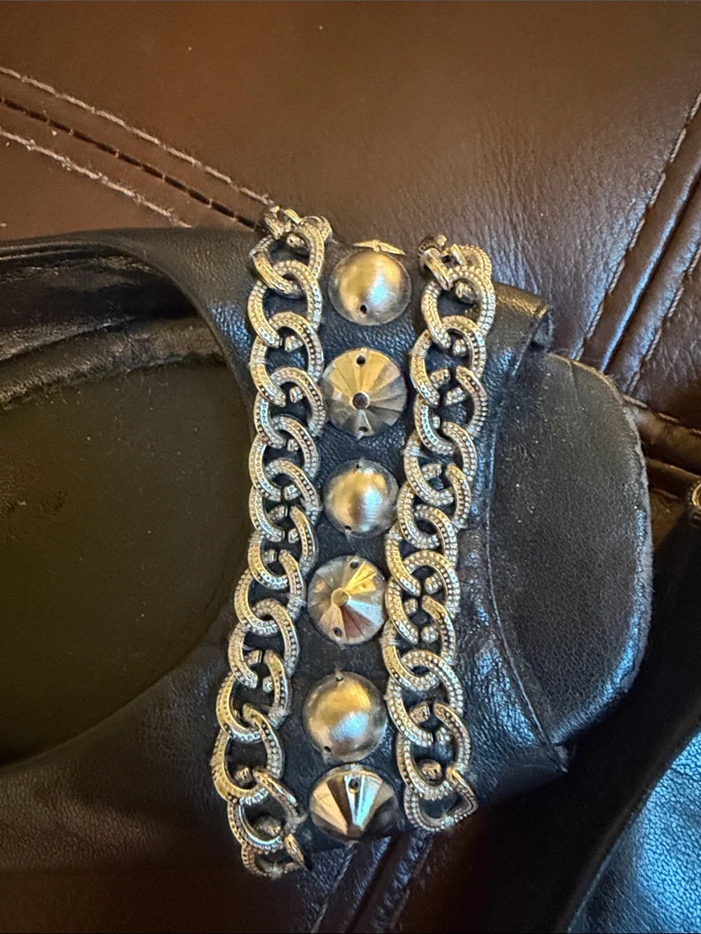 BCBG generation black peep toe flats